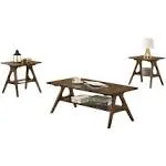 Roundhill Furniture Arona Mid-Century Modern 3 Piece Coffee Table Set