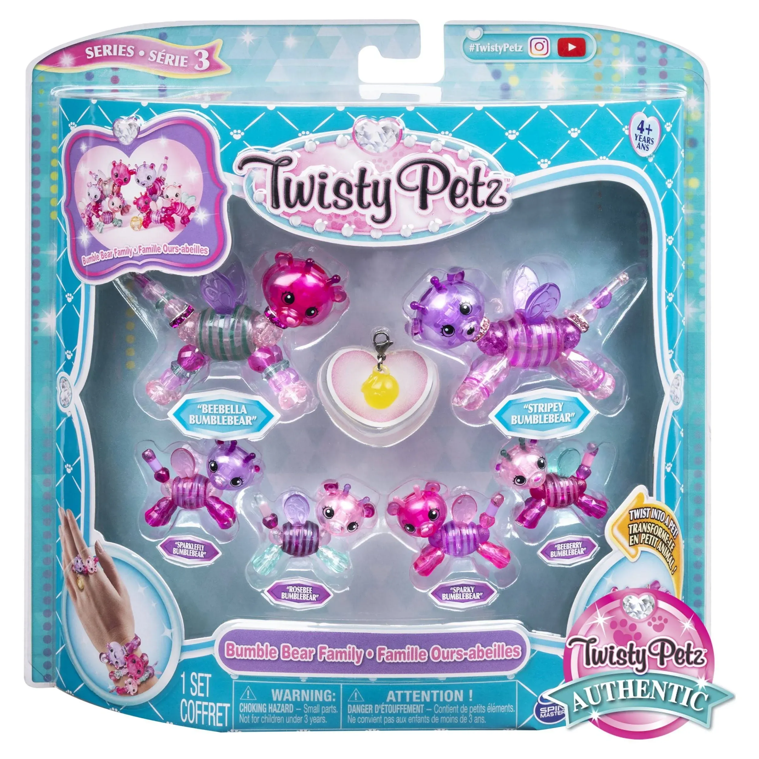 Twisty Petz, Series 3, Bumble Bear Family Pack Collectible Bracelet Set for K...