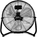 Simple Deluxe 12 inch 3-Speed High Velocity Heavy Duty Metal Industrial Floor Fans Oscillating Quiet for Home, Commercial Use, Black, 1-Pack