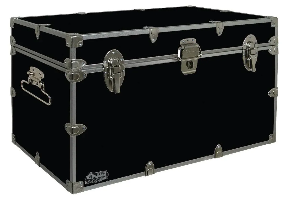 Graduate Footlocker Trunk 32x18x18.5 inch, Size: 18.5\, Black