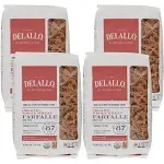 DeLallo Whole Wheat Farfalle Bowtie Pasta, 1 Pound Bag, 4 Pack, Whole Grain Noodles, 100% Organic, Imported from Italy, Made with Whole Durum Wheat