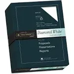 Southworth® 25% Cotton Diamond White Business Paper, 95 Bright, 24 lb Bond Weight, 8.5 x 11, 500/Ream