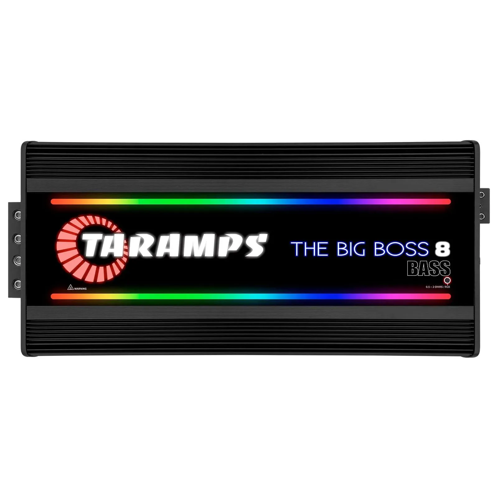 Taramps The Big Boss 8 Bass Black Color Amplifier 0.5 to 2 Ohms 8000 Watts RMS 108 RGB Effects, Multi Impedance, Monoblock Class D, Smart 8k Car Audio