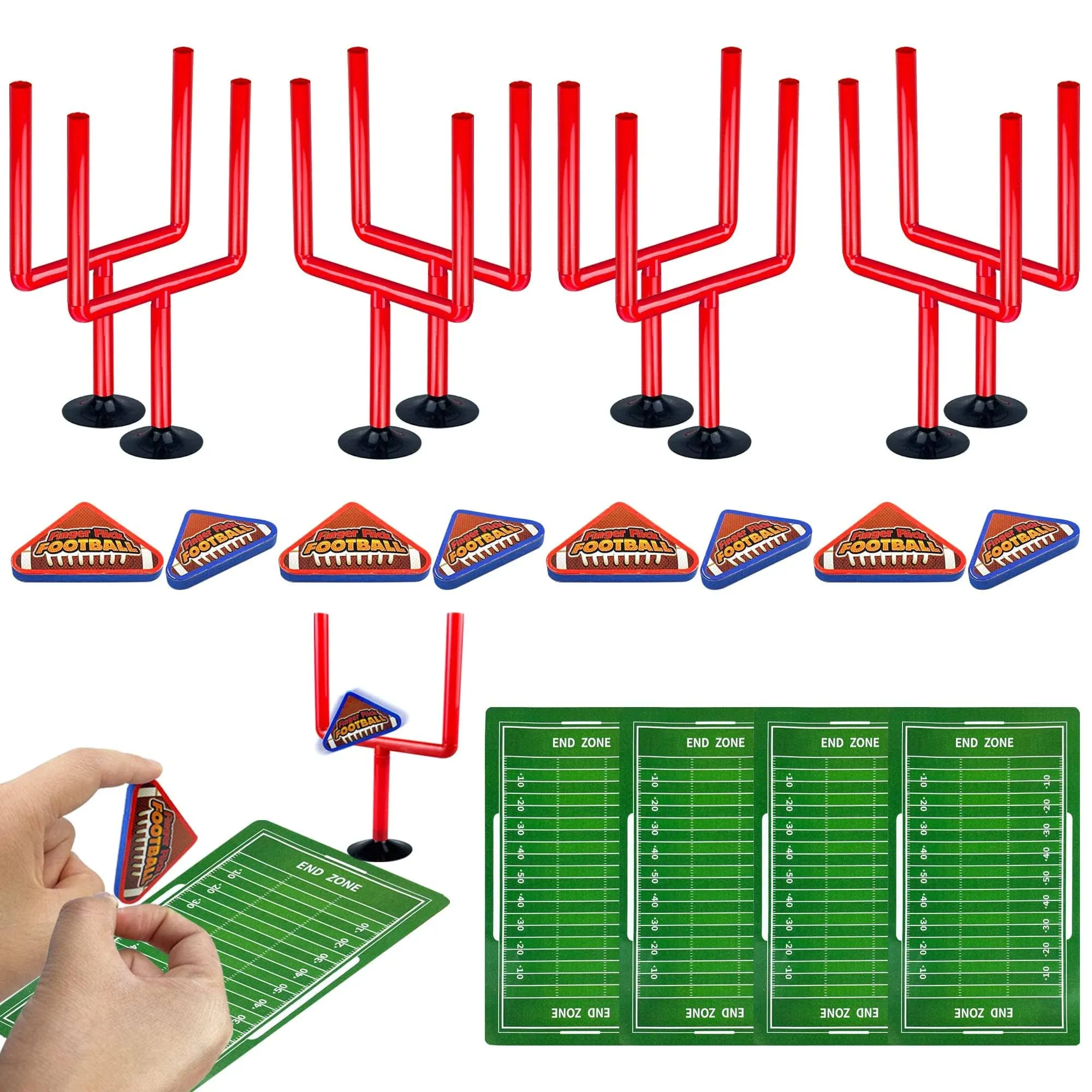 XIPEGPA 20 Pcs Mini Flick Football Games Mini Table Top Sports Games with Foam Footballs Goal Post and Cards Finger Toys Office Indoor Football