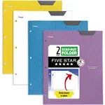 2 Pocket Folders, 4 Pack, Plastic Folders with Stay-Put Tabs, Fits 3-Ring Bin...