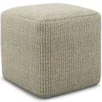 Simpli Home Zelma Boho Square Woven Pouf