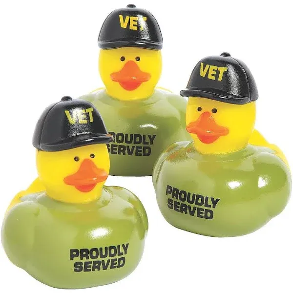 Fun Express Veteran Rubber Duckies - Toys - 12 Pieces