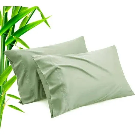 Pillow Cases Size 2 Pack Bamboo Rayon Cooling Pillowcases with Envelope Closure