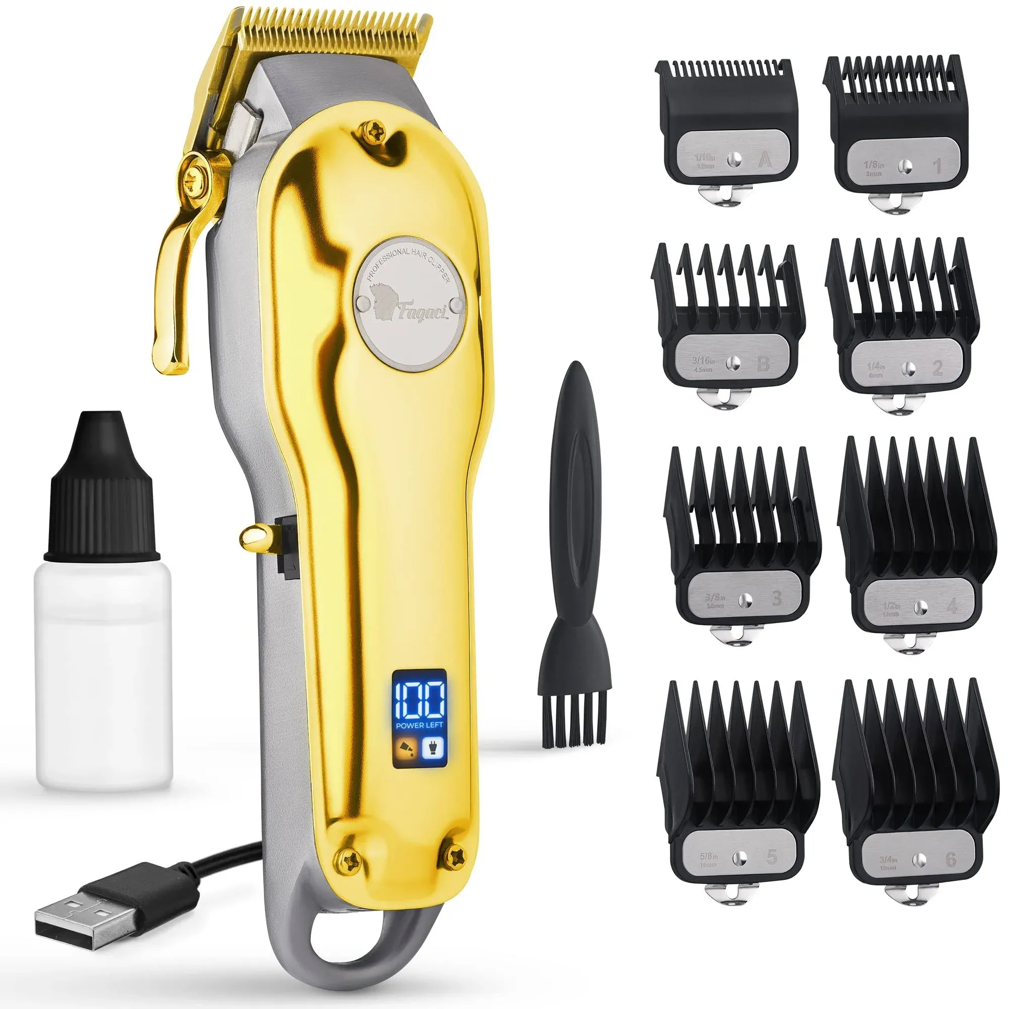 Fagaci Professional Hair Clippers with Extremely Fine Cutting, Cordless Hair Clippers for Men Professional, Barber Clippers for Hair Cutting Kit, Electric Mens Hair Clippers