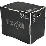 Yes4all 3 in 1 Non-Slip Wooden Plyo Box, Step Up Box for Workout, Plyometric Jump Box for Skipping, Jumping, Lunges, Squats, Dips