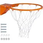 GoSports Regulation 18" Steel Basketball Rim - Choose from Fixed or Breakaway - Use for Replacement or Garage Mount