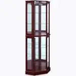 Wood/Glass Curio Corner Cabinet, Cherry