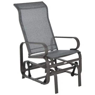 Outsunny Gliding Lounger Chair, Outdoor Swinging Chair with Smooth Rocking Arms and Lightweight Construction for Patio Backyard