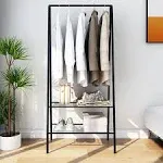 Jecpuo Clothes Rack with Shelves Heavy Duty Metal Garment Rack for bedroom