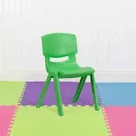 Flash Furniture Whitney Plastic Stackable School Chair Green 5 Pack (5YUYCX005GRN)