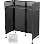 VEVOR DJ Event Facade White/Black Scrim Metal Frame Booth + 20" x 40" Flat Table Top