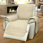 RBSC Home Recliner Chair Cover 30 inch Beige Recliner Covers 100% Waterproof Anti-Slip Large Recliner Slipcovers for Pets Dogs Cats Washable