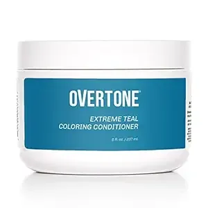 Overtone Haircare Color Depositing Conditioner - 8 oz Semi Permanent Hair Color Conditioner with Shea Butter & Coconut Oil - Extreme Teal Temporary