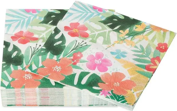 American Greetings Tropical Luau Party 6.5 Inch (Pack of 50), Lunch Napkins 