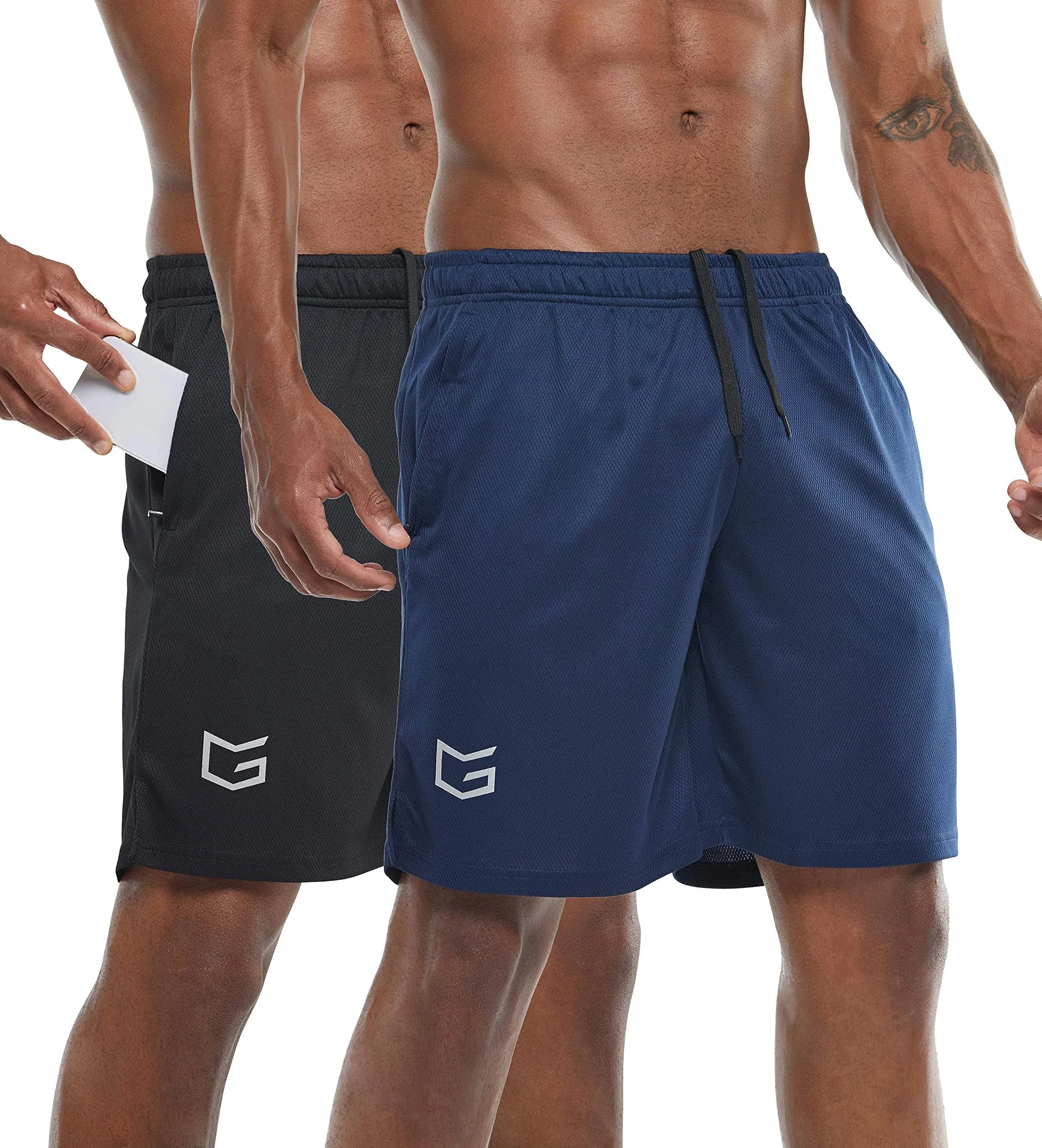 G Gradual Men's 7" Workout Running Shorts Quick Dry Lightweight Gym Shorts with Zip Pockets