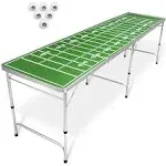 GoPong 8 Foot Portable Folding Pong Tailgate Game Table with 6 Balls Football