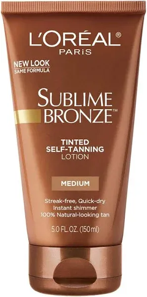 L&#039;Oreal Paris Sublime Bronze Tinted Self Tanning Lotion, Medium Natural Tan