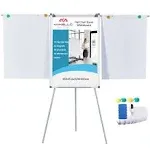 MAKELLO White Board with Stand, Portable Whiteboard Easel 3'x2' for Office Classroom Home School, Adjustable Height, Aluminum Frame, 36x24in