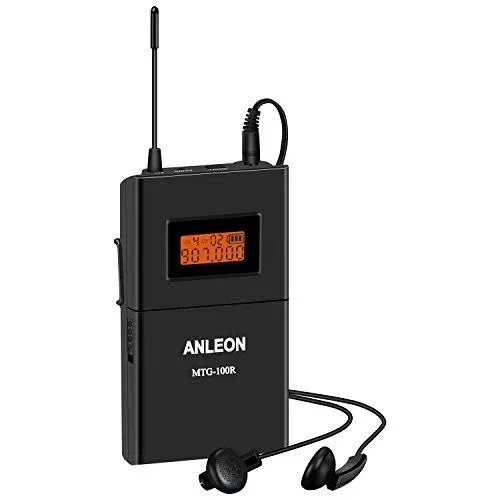 Anleon MTG100 902mhz-927mhz Tour Guide Wireless System Church System translation equipment simultaneous interpretation equipment (1 Transmitter and 5 Receivers)