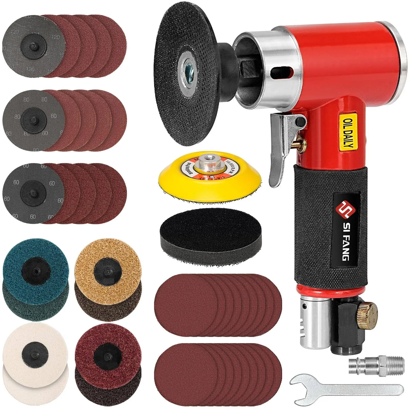 3 Inch Air Sander Right Angle Die Grinder, Mini Pneumatic Polisher Surface Pr...