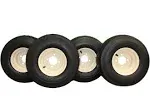 Antego Tire & Wheel 18x8.50-8 Tires on 8x7 Beige/Tan Wheel Assemblies for Golf Carts and Lawn Mowers (Set of 4)