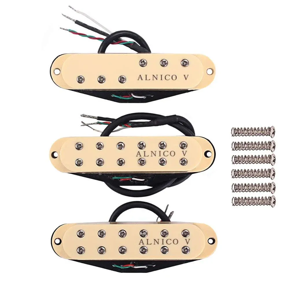 Alnicov Set of 3 Alnico V Single-Coil-Si<wbr/>zed Humbuckers Neck/Middle/Br<wbr/>idge Pic...