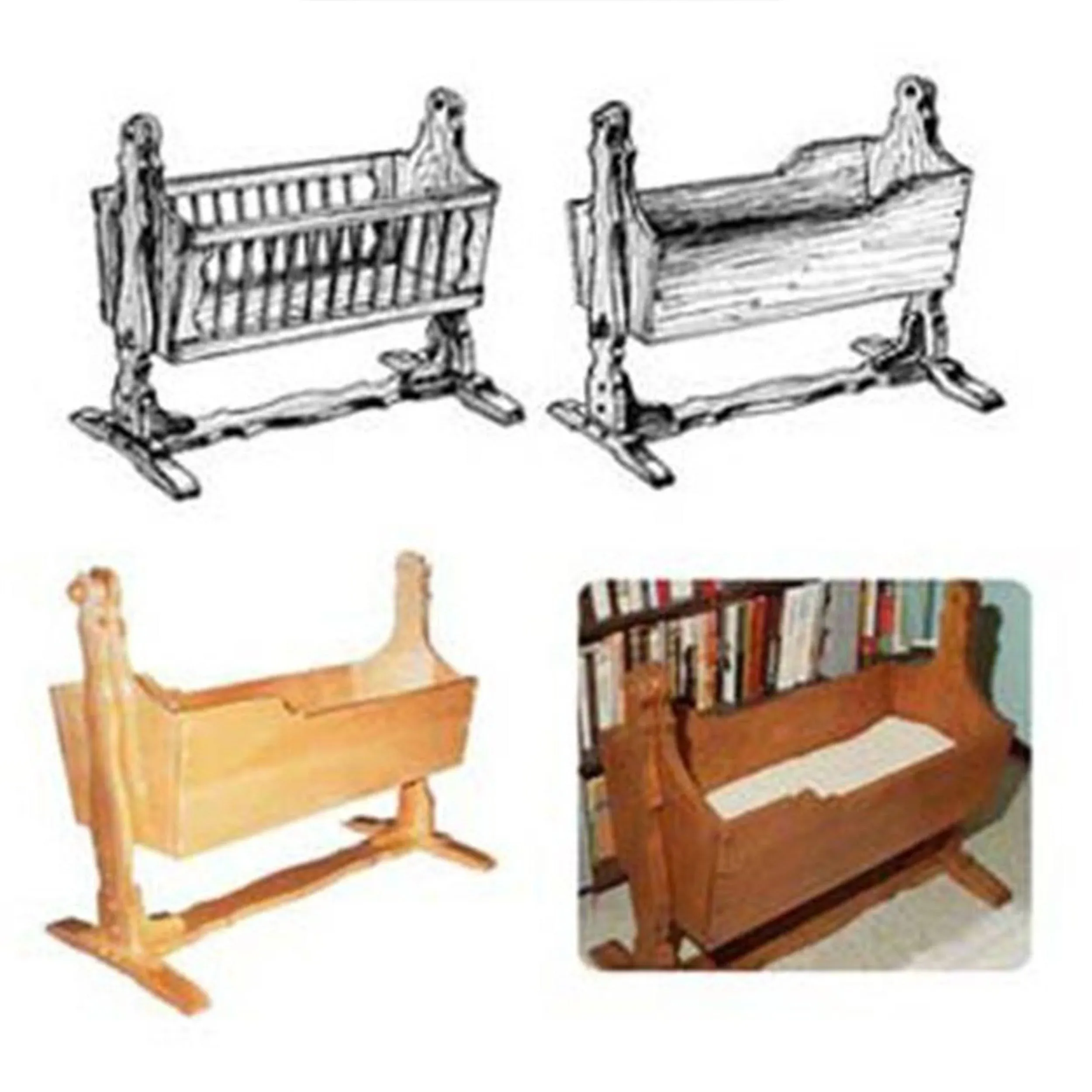 Woodworking Project Paper Plan to Build Mission American Baby Cradle