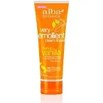 Alba Botanical Mango Vanilla Very Emollient Cream Shave, 8 Ounce Tubes (Pack of 4)