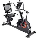 Sunny Health & Fitness Elite Recumbent Cross Trainer & Elliptical Machine with Arm Exercisers, Easy Adjust Seat, & Exclusive SunnyFit® App Enhanced Bluetooth Connectivity