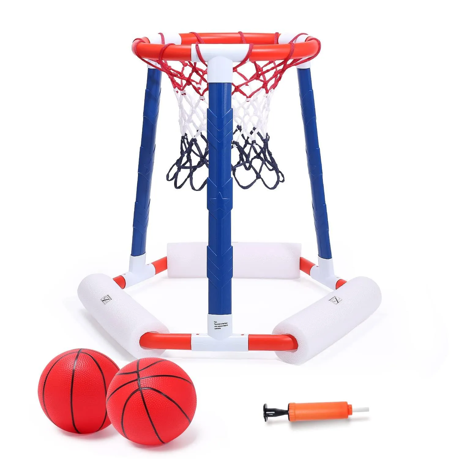 EagleStone Pool Basketball Hoop, Floating Inflatbale Pool Basketball Games Toys with 2 Pool Balls and Pump,Swimming Pool Outdoor Play Toddler Basketball Hoop Indoor for Kids Adults Age 8-12,