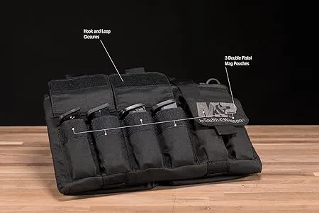 Smith & Wesson M&P Pro Tac Padded Handgun Case with Ballistic Fabric Construction and External Pockets for Shooting, Range, Storage and Transport