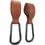 Baby Uma Stroller Hooks for Bags 2 Pack - Leather-Style Stroller Clips and Ho...