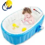 Goodking Baby Inflatable Bathtub, Portable Infant Toddler Bathing Tub Non Slip Travel Bathtub Mini Air Swimming Pool Kids Thick Foldable