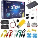 Delinx Fun Physics Science Experiment Kit: Windmill Generator,Hand-cranked generator,Solar Power Generator, Basic Electric Circuit Learning,DIY