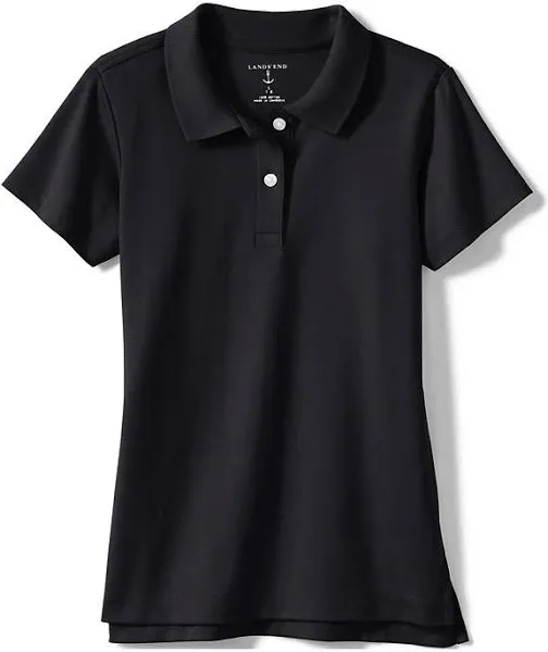 Lands' End Women's School Uniform Short Sleeve Feminine Fit Interlock Polo Shirt - Teal Breeze