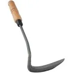 Tomerry Japanese Gardening Weeding Sickle Nejiri Kama Sharp Steel Blade and Wood Handle