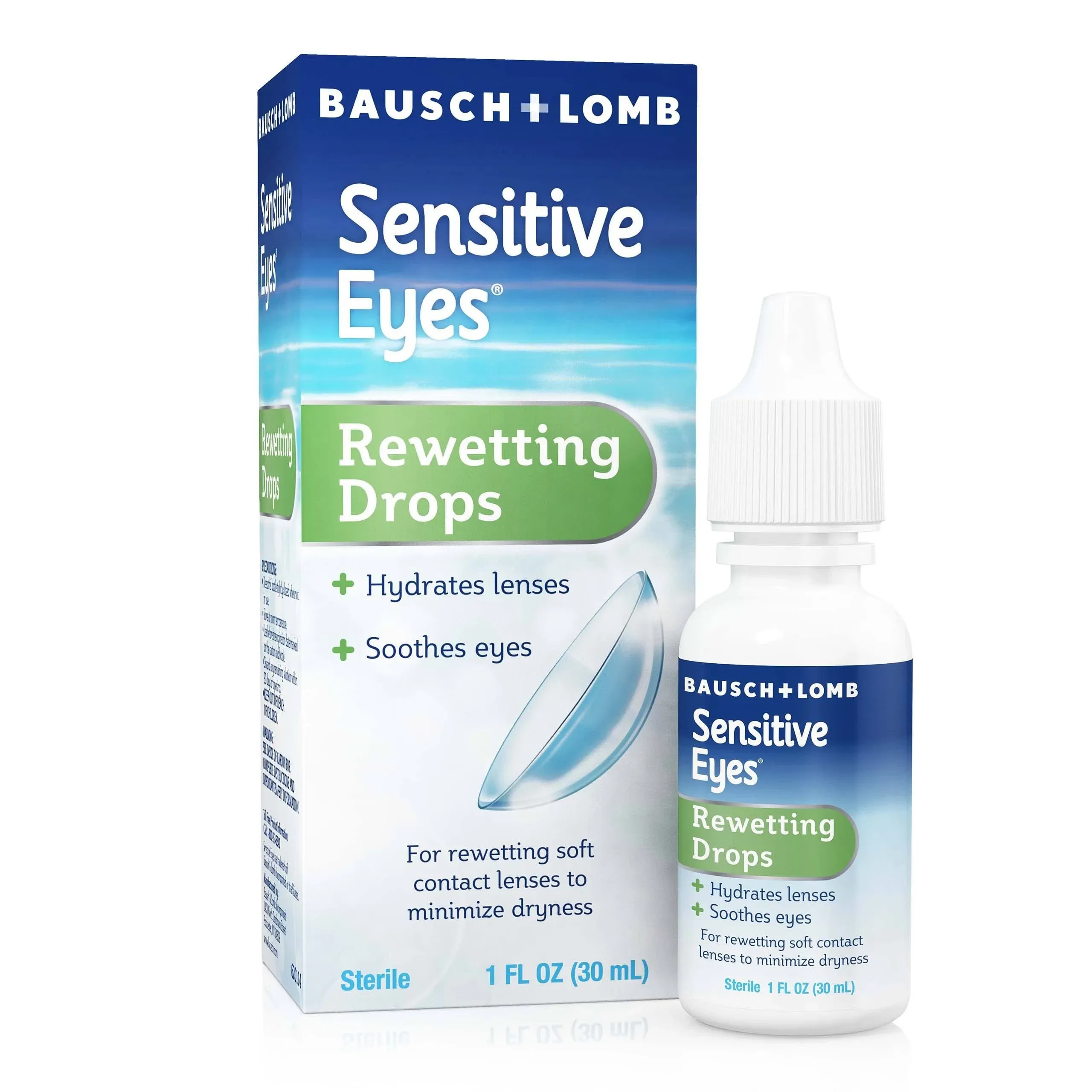 Bausch + Lomb Sensitive Eyes Rewetting Drops, 1 oz. - EXP: 2/1/2025