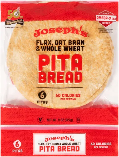 Joseph's Flax Oat Bran Whole Wheat Pita Bread