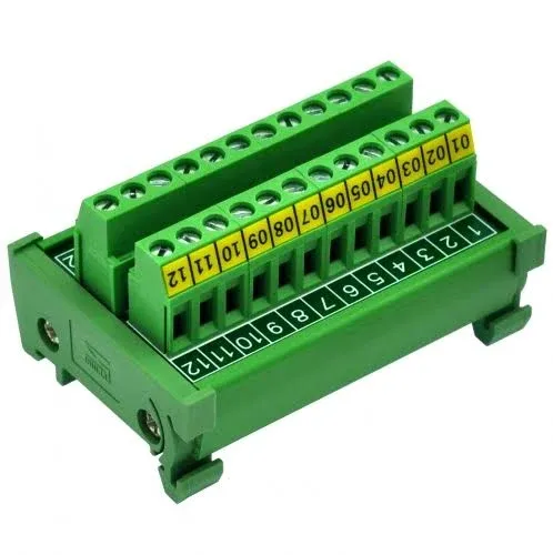 DIN Rail Mount 24A/400V 12 Position Screw Terminal Block Distribution Module