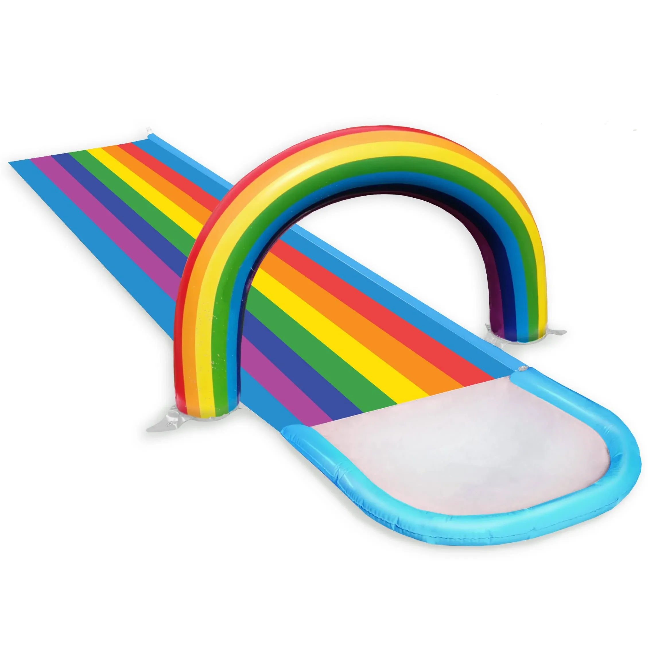 Rainbow Colored Splash Slip n Slide Sprinkler Outdoor Summer Fun 27&#034;W x 118&#034;L