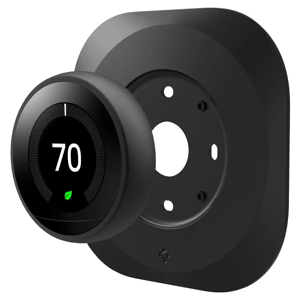 Spigen Wall Plate Designed for Google Nest Learning Thermostat 1st/2nd/3rd Generation Wall Plate - Matte Black