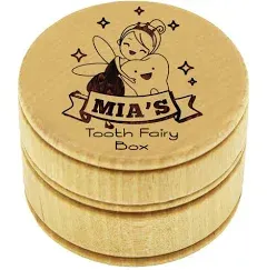 Custom Personalized Wood Tooth Fairy Keepsake Box Holder for Boy or Gi