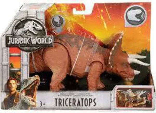 Jurassic World Roarivores Triceratops Mattel Dinosaur Roaring Sound Tested