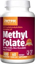 Jarrow Formulas Methyl Folate 400mcg For Energy 60 Veggie Capsules 05/25 sealed