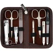 3 Swords Germany manicure pedicure set kit ostrich BROWN